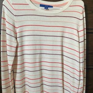 Pink and Red Striped Sweater